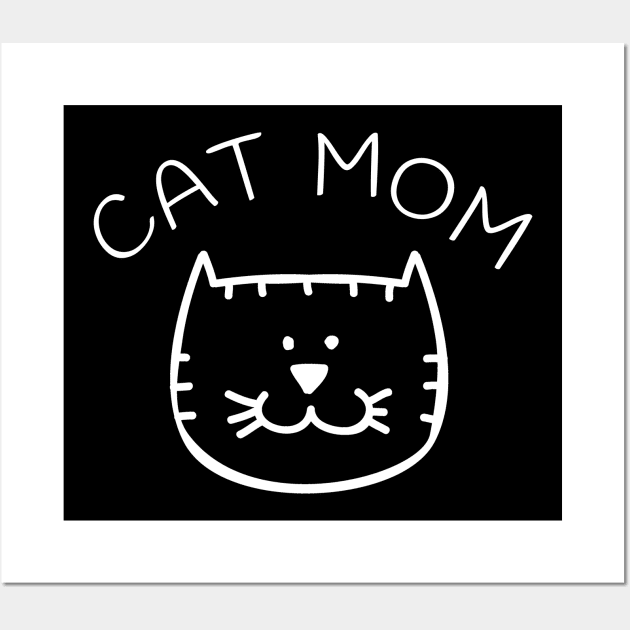 Cat Mom T-Shirt for Women & Girls Wall Art by amitsurti